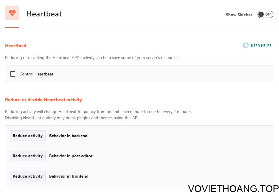 Phần Heartbeat: Chức năng tự động của WordPress