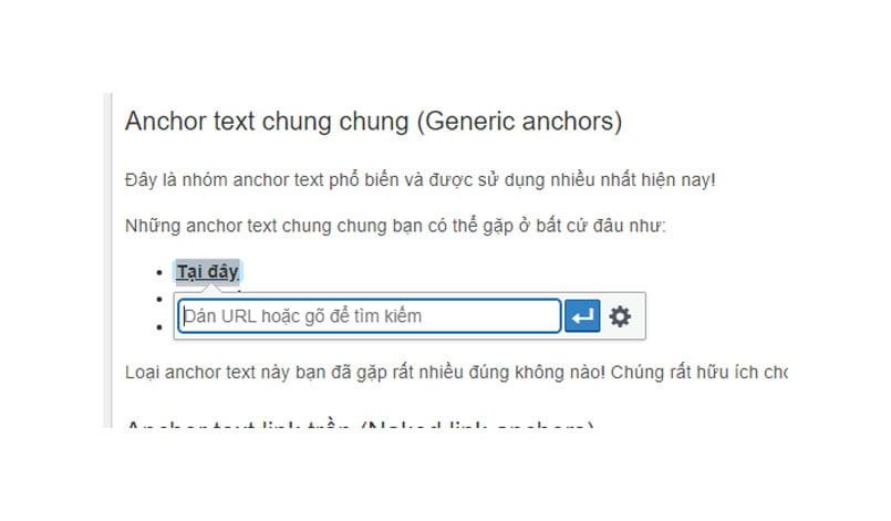 Anchor text chung (Generic anchors)
