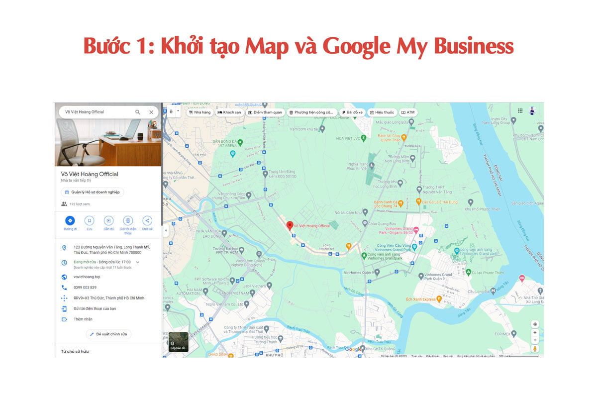 Bước 1: Khởi tạo Map và Google My Business