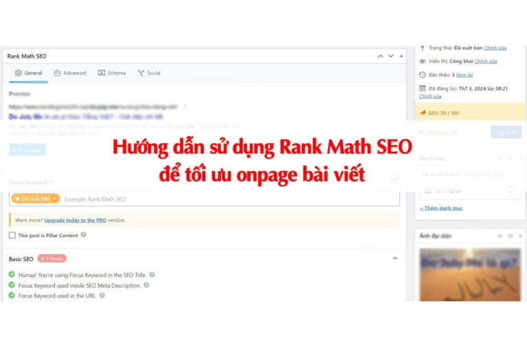 Hướng dẫn sử dụng Rank Math SEO để tối ưu onpage bài viết