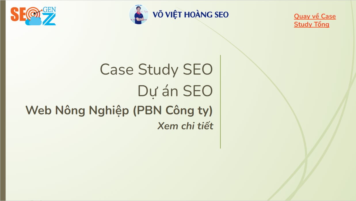 Case Study SEO: SEO Web Nông nghiệp (2-3k Traffic/tháng/web)