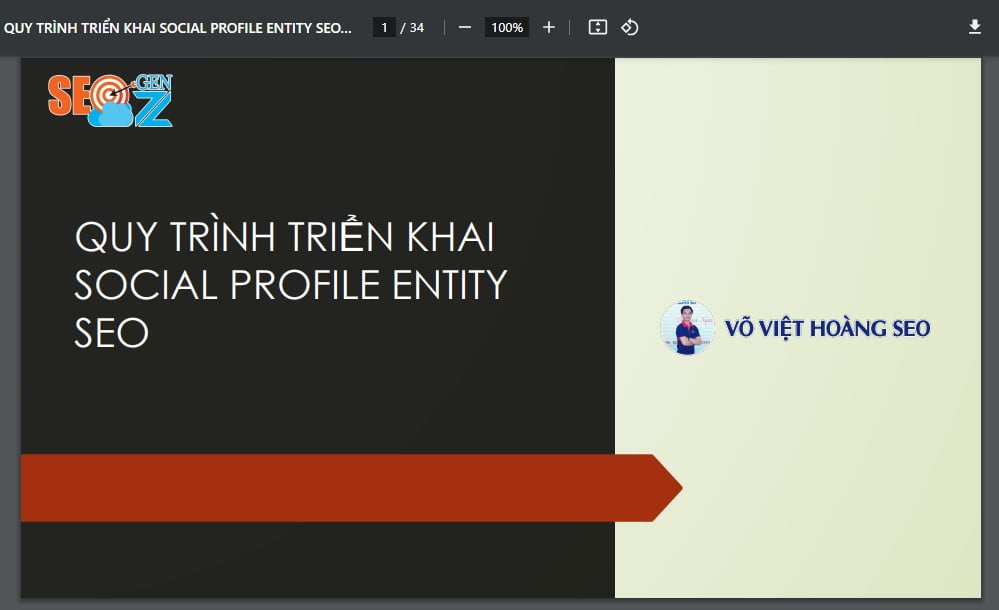 PDF Quy trình triển khai Social Profile Entity – Võ Việt Hoàng SEO