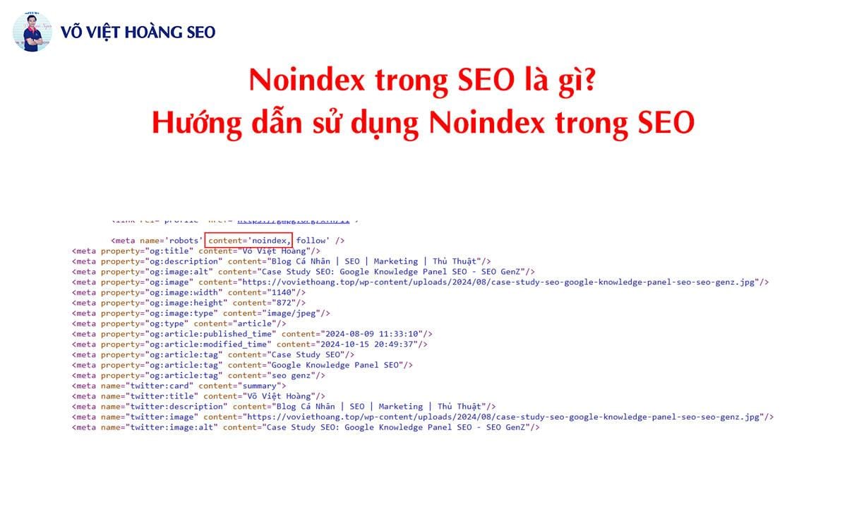 Noindex trong SEO là gì? Hướng dẫn sử dụng Noindex trong SEO