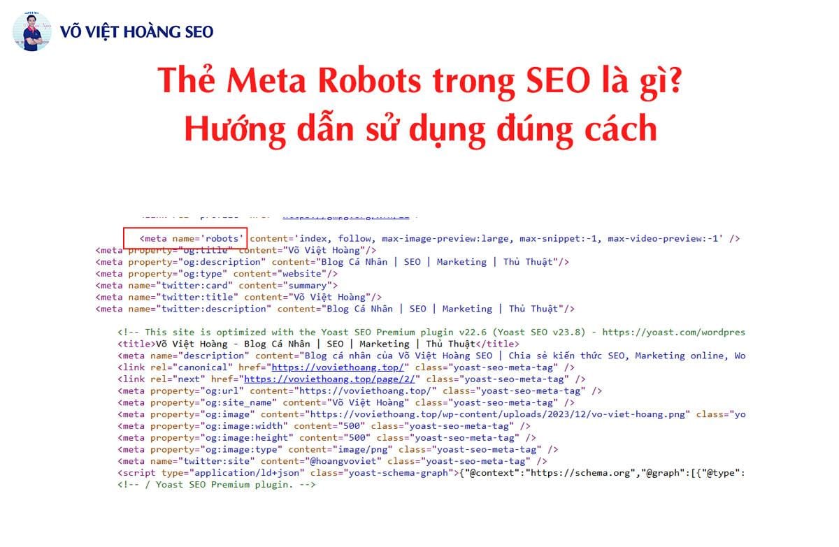 Thẻ Meta Robots trong SEO là gì? Hướng dẫn sử dụng đúng cách