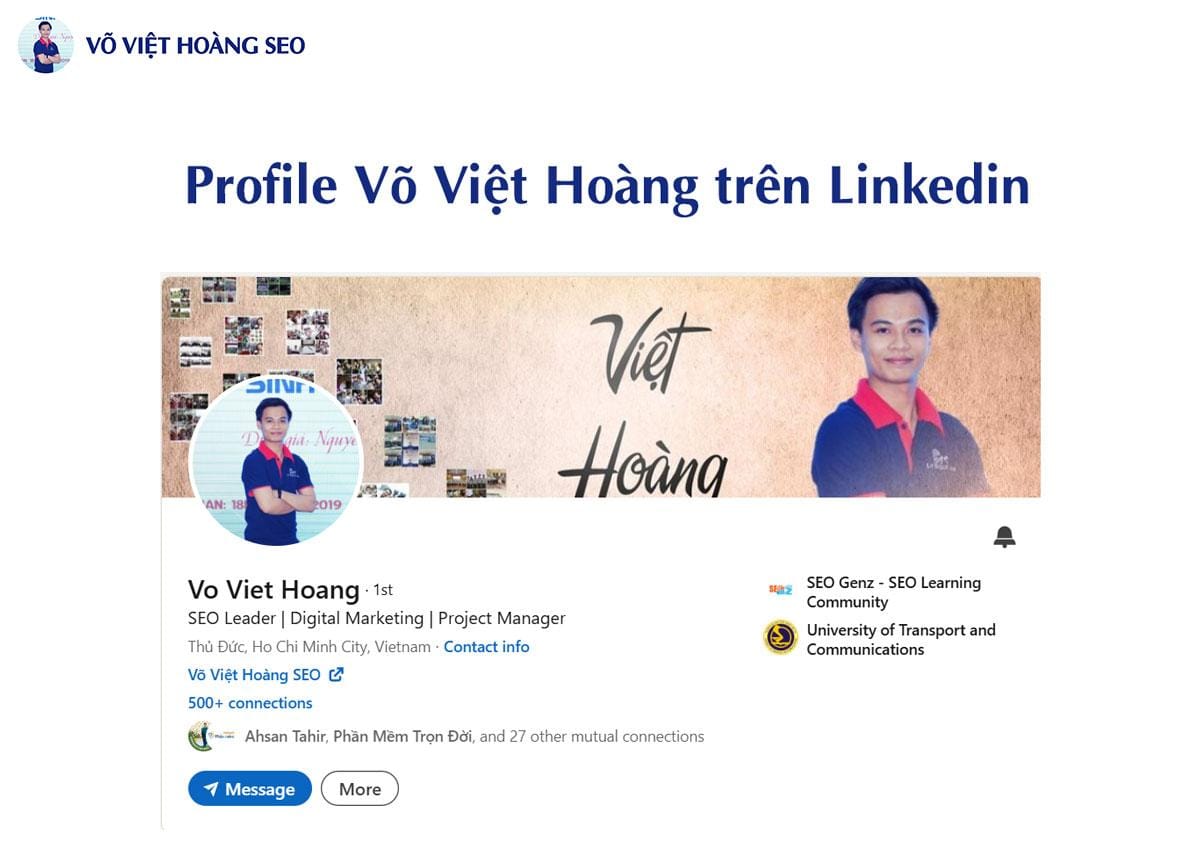 Vo Viet Hoang - SEO Leader | Digital Marketing | Project Manager