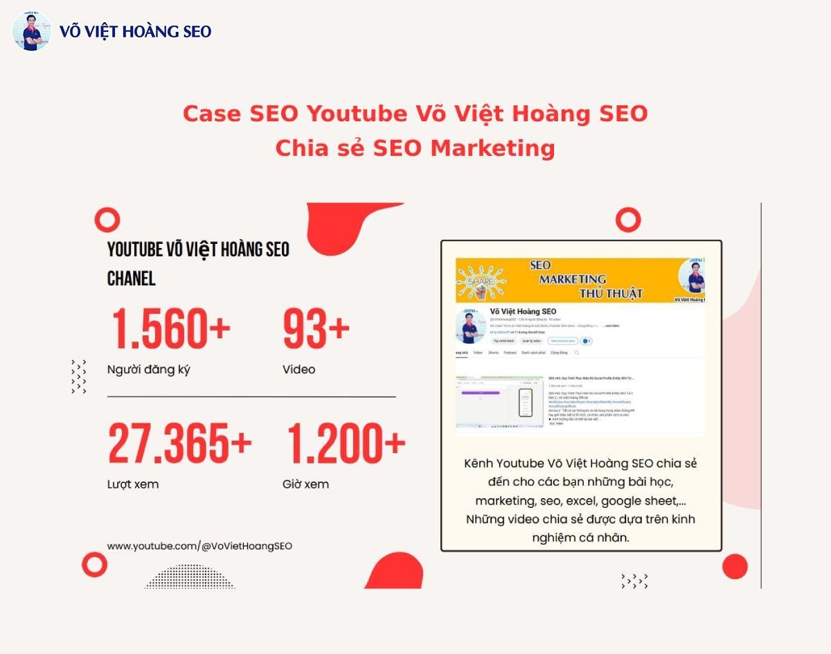 Case SEO Youtube Võ Việt Hoàng SEO – Chia sẻ SEO Marketing