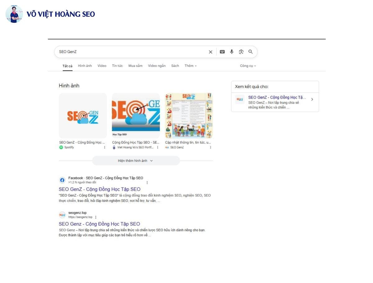 Thương hiệu "SEO GenZ" hiện đang xếp hạng top 1 - top 5