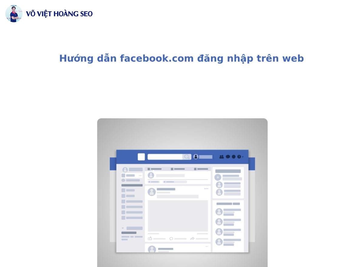Hướng dẫn facebook.com đăng nhập trên web