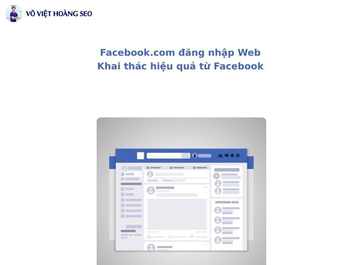 Facebook.com đăng nhập Web - Khai thác hiệu quả từ Facebook